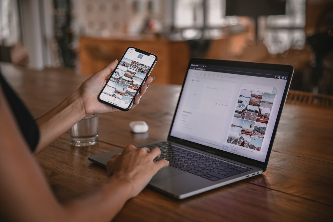 Person shopping online on a phone and laptop