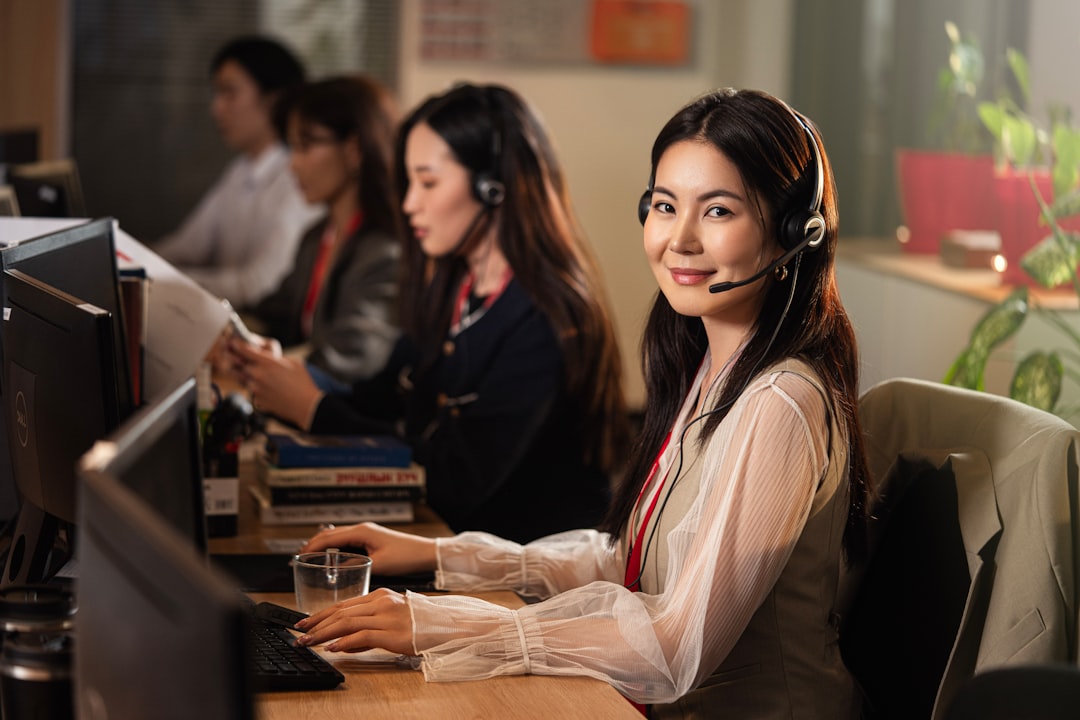 Friendly support team on a call
